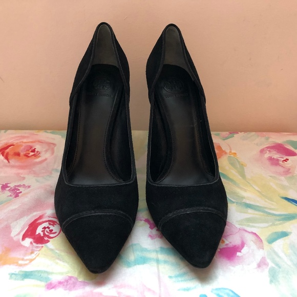 Tory Burch Shoes - Tory Burch Bernice Suede Black Pumps-Size 9.5M